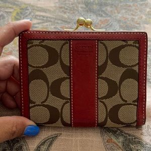Beautiful Coach classic CC patter with red